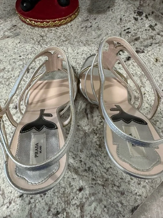 Prada Vintage Leather T-Strap Heels
Size: 37/7; Like new, beautiful condition - Picture 6 of 10